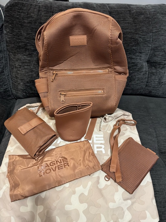 Dagne Dover Handbags - Dagne Dover Large Indi Diaper Backpack - Air Mesh Dusty Rose
